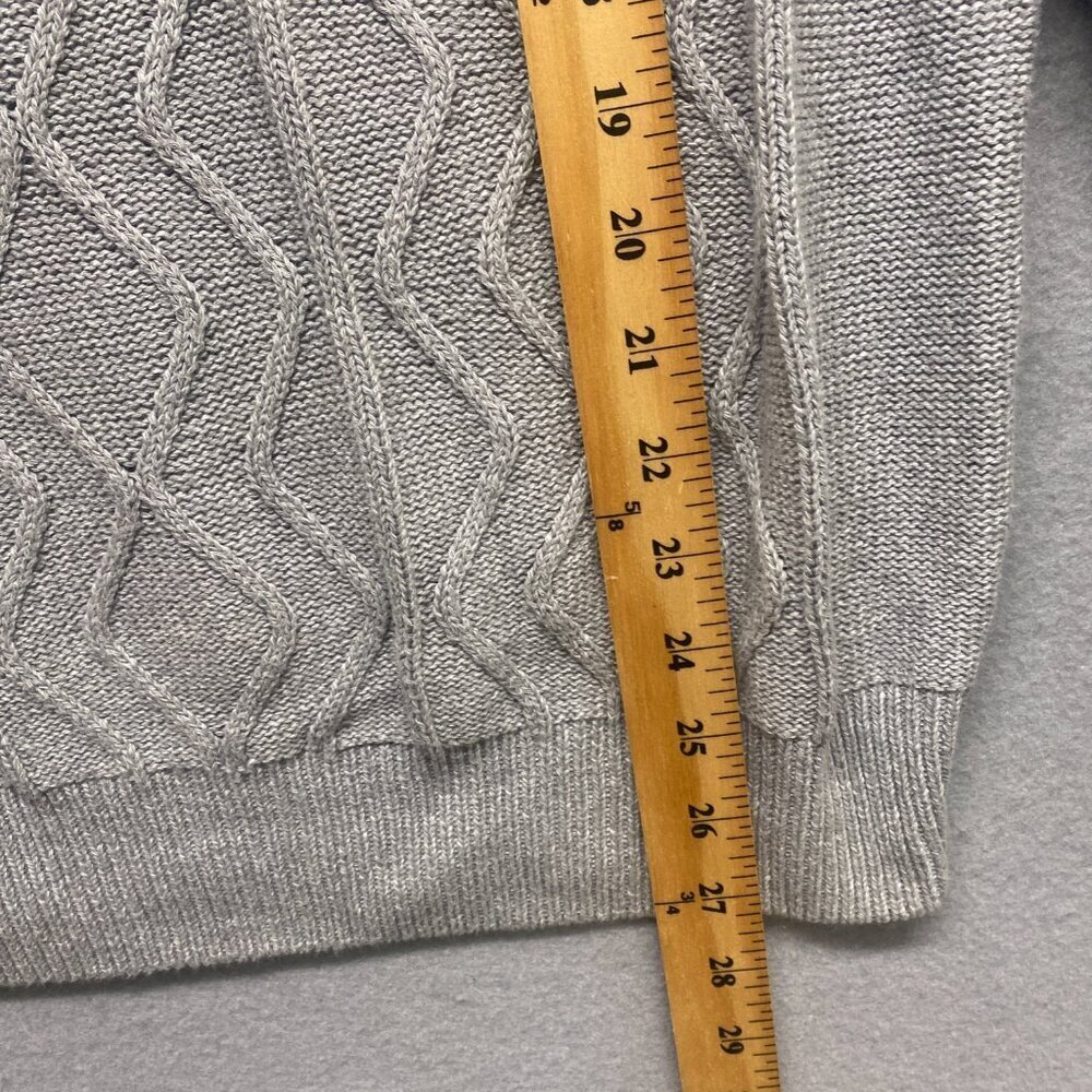 7 Diamonds Sweater Mens Large Grey Knit Textured 100% Cotton - Picture 7 of 11